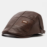 Collrown,Men's,Leather,Beret,Casual,Newsboy