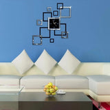 Honana,Creative,Acrylic,Mirror,Sticker,Quartz,Clocks,Square,Watch,Large,Decor