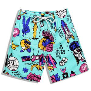 S5257,Beach,Shorts,Board,Shorts,Cartoon,Gather,Printing,Drying,Waterproof,Elasticity