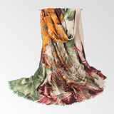Women,Winter,Scarf,Blossom,Flower,Printed,Elegant,Shawl
