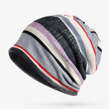 Women,Knitted,Stripe,Beanie,Multifunction,Winter,Collar,Scarf