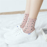 Women,Cotton,Floral,Middle,Socks,Fashion,Causal,Short,Socks