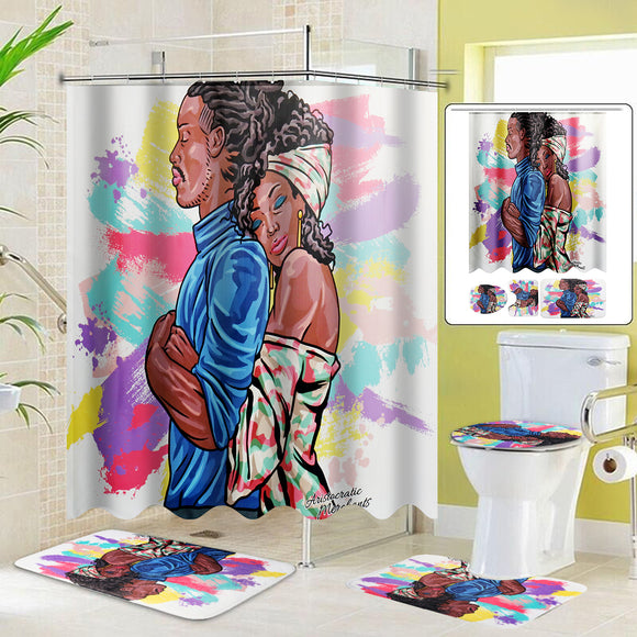 Lovers,Printing,Bathroom,Shower,Curtain,Toilet,Cover