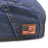 Unisex,Cotton,Washed,Striped,Beret,Duckbill,Buckle,Adjustable,Visor,Cabbie