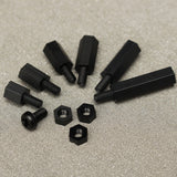 Suleve,M3NH5,180Pcs,Nylon,Screw,Black,Screw,Standoff,Spacer,Column,Assortment