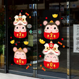Loskii,XL658,Mouse,Sticker,Cartoon,Window,Decor,Stickers,Muraux,Happy,Chinese,Spring,Festival