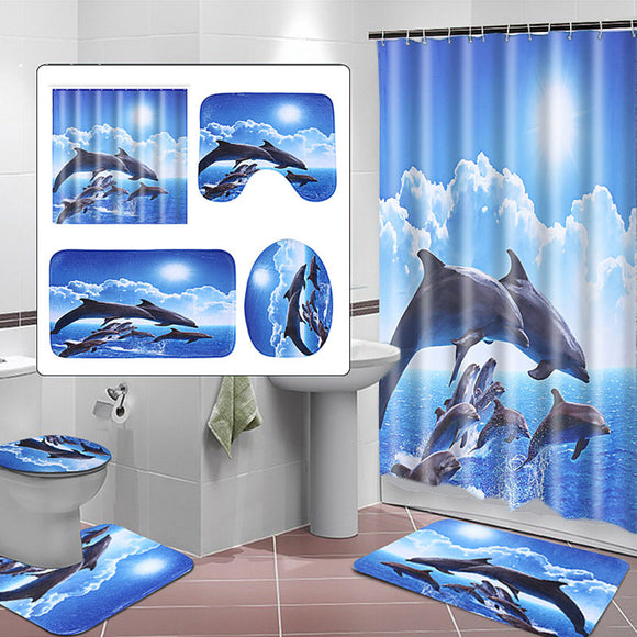 Shower,Curtain,Pedestal,Toilet,Cover,Fashion,Dolphin