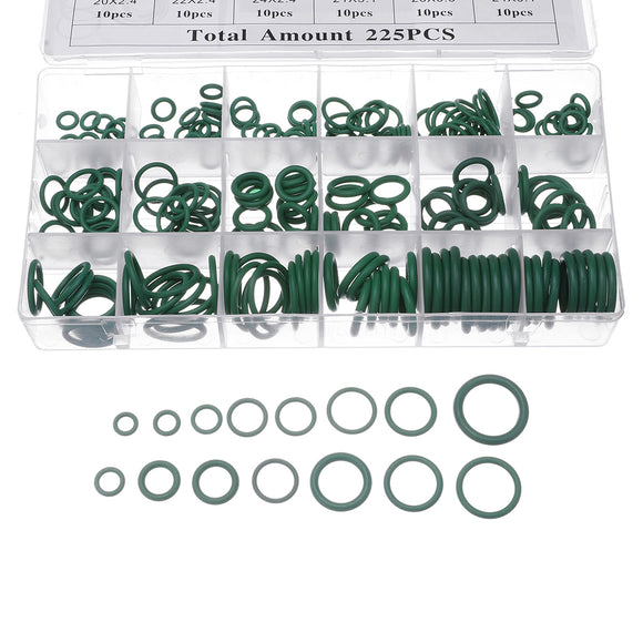 Suleve,MXRW5,225Pcs,Green,Conditioning,Rubber,Washer,Gasket,Metric,Assortment,Plumbing,Waterproof