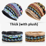 Women,Cotton,Flower,Printing,Beanie,Gaiter,Shield