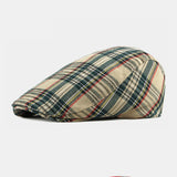 Cotton,British,Style,Street,Trend,Lattice,Pattern,Outdoot,Casual,Forward,Beret