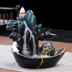 Backflow,Ceramic,Mountain,Waterfall,Smoke,Incense,Aroma,Burner,Cones,Decor