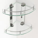 Layers,Glass,Bathroom,Corner,Shelf,Mounted,Storage,Large,Capacity,Organizer,Storage,Baskets