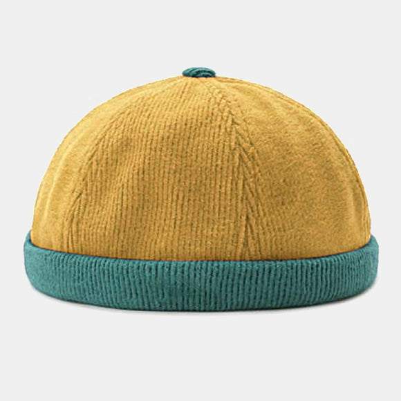 Collrown,Corduroy,Colors,Contrast,Color,Casual,Brief,Fashion,Brimless,Beanie,Landlord,Skull