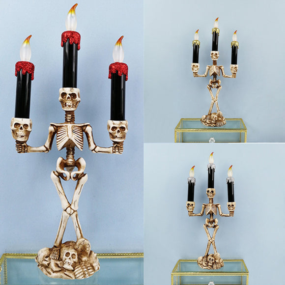 Halloween,Skull,Skeletal,Stand,Candles,Light,Decorations,Party