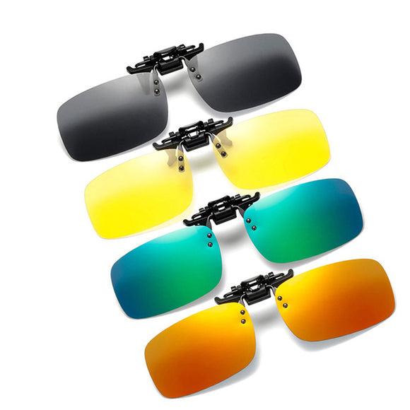 Women,Polarized,Sunglasses,Driving,Cycling,Night,Vision,Yellow,Square,Glasses,Clips,Unisex