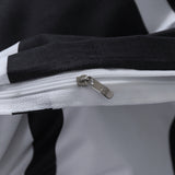 Black,White,Stripe,Bedding,Quilt,Cover,Sheet,Pillowcase,Decoration