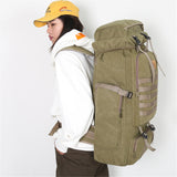 Large,Capacity,Outdoor,Military,Hiking,Canvas,Backpack,Rucksack,Travel