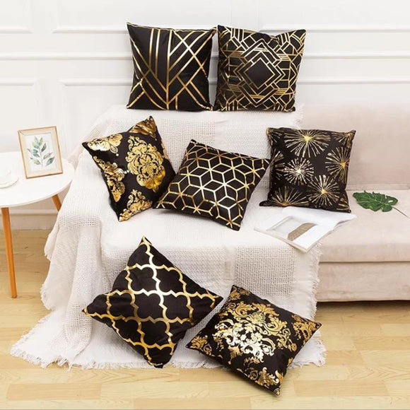 Christmas,Pillow,Black,White,Golden,Painted,Pillowcase,Decorative,Christmas,Cushion,Cover,Pillows