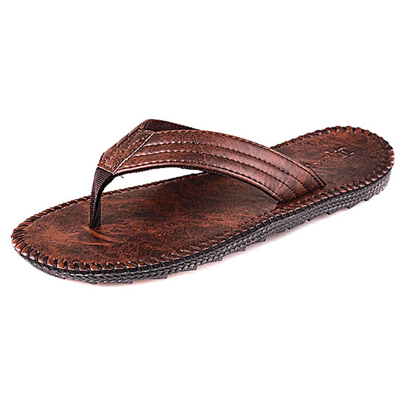 Leather,Flops,Thick,Bottom,Comfortable,Beach,Immersed,Seawater,Durable,Shoes