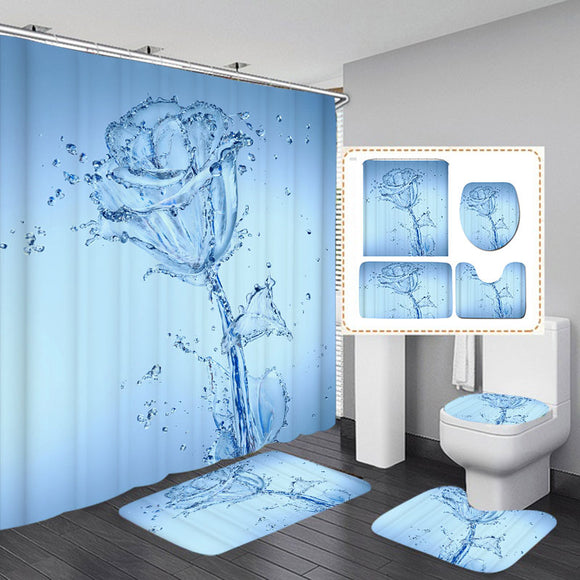 Printing,Romantic,Water,Flower,Waterproof,Bathroom,Shower,Curtain,Toilet,Cover,Floor,Bathroom