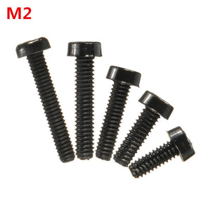 Suleve,M2NC1,20pcs,Black,Round,Nylon,Screws,Cross,Round,Screws