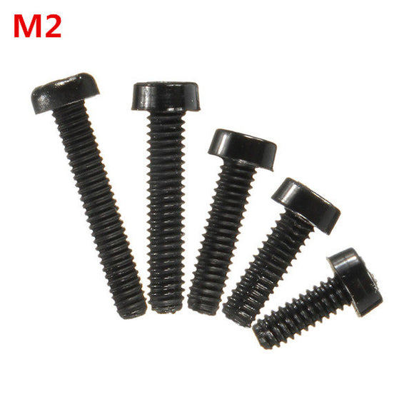 Suleve,M2NC1,20pcs,Black,Round,Nylon,Screws,Cross,Round,Screws