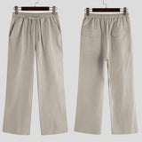 Men's,Cotton,Linen,Straight,Pants,Casual,Loose,Trouser,Elastic,Waist,Sports,Trousers,Outdoor,Fitness,Hiking