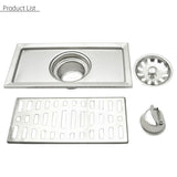 200x100mm,Stainless,Steel,Rectangle,Shower,Floor,Drain,Removable,Strainer,Linear,Quick,Drain,Grate
