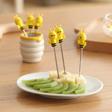 Silicone,Fruit,Forks,Cartoon,Animal,Stainless,Steel,Salad,Dessert,Fruit,Picks