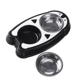 Double,Stainless,Steel,Puppy,Feeder