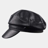 Leather,Beret,Literary,Octagonal,Military