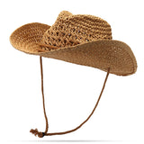 Fedora,Straw,Hollow,Cowboy,Summer,Breathable