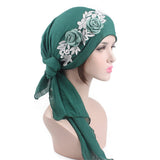 Women,Cotton,Muslim,Turban,Elastic,Chemo,Scarf,Flower,Beanies