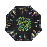 Double,Layer,Blossom,Design,Upside,Inverted,Umbrella,Handle,Windproof,Parasol,Women
