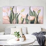 Unframed,Triptych,Flower,Tulip,Blossom,Canvas,Prints,Picture,Paintings