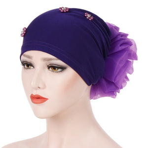 Women,Winter,Cotton,Earmuffs,Muslin,Chemical,Turban,Outdoor,Flexible,Rhinestone,Beanie