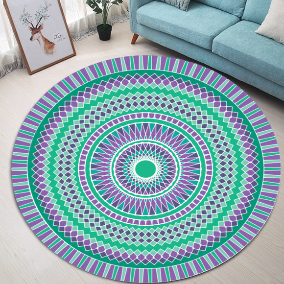 Green,Bohemia,Mandala,Pattern,Carpet,Round,Floor,Carpet