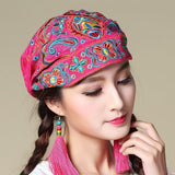 Women,Ethnic,Embroidery,Cotton,Beanie,Vintage,Elastic,Breathable,Turban