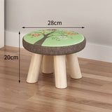 Solid,Wooden,Round,Stool,Chair,Living,Bedroom,Removeable,Cover