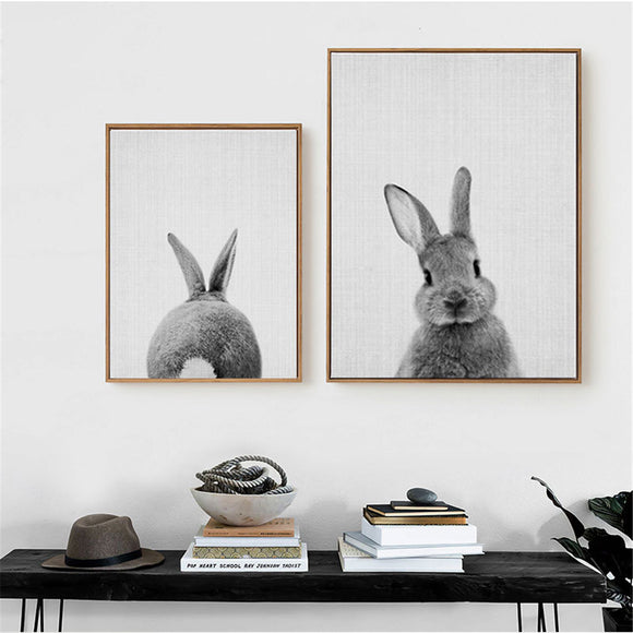 Rabbit,Canvas,Poster,Animal,Print,Paintings,Nursery