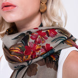 90*180CM,Women,Linen,Summer,Chinese,Floral,Painting,Scarf,Outdoor,Breathable,Flower,Shawl