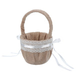 Linen,Basket,Romantic,Bowknot,Handled,Flower,Ceremony,Wedding,Party,Storage,Baskets