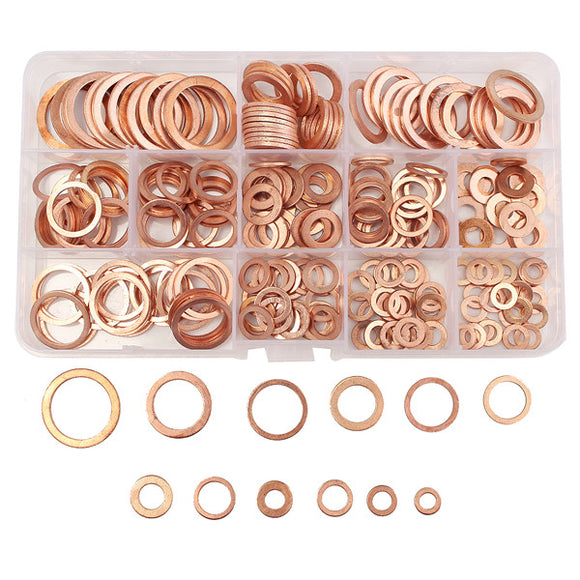 280PCs,Solid,Copper,Washers,Assorted,Washer,Sizes