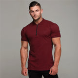 Summer,Outdoor,Cotton,Short,Sleeve,Shirt,Bodybuilding,Fitness