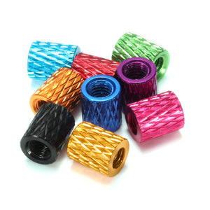 Suleve,M3AS15,50Pcs,Knurled,Standoff,Aluminum,Alloy,Anodized,Spacer,MultiColor