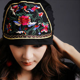 Women,Vintage,Beanie,Ethnic,Embroidery,Flowers,Slouch,Skullcap,Cotton,Breathable