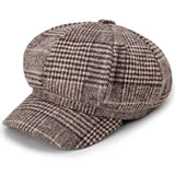 Womens,Cotton,Leisure,Newsboy,Berets,Painter,Plaid,Stripe