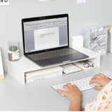 Wooden,Monitor,Stand,Desktop,Storage,Shelf,Laptop,Stand,Computer,Screen,Riser,Holder,Organizer,White