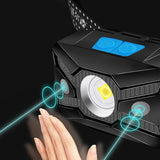 WARSUN,800LM,Lightweight,Smart,Sensor,Headlamp,5Modes,Rechargeable,Waterproof,Warning,Light,Night,Riding,Cycling,Fishing