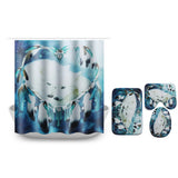 B68916,White,Dream,Catcher,Bathroom,Shower,Curtain,Toilet,Cover,Floor